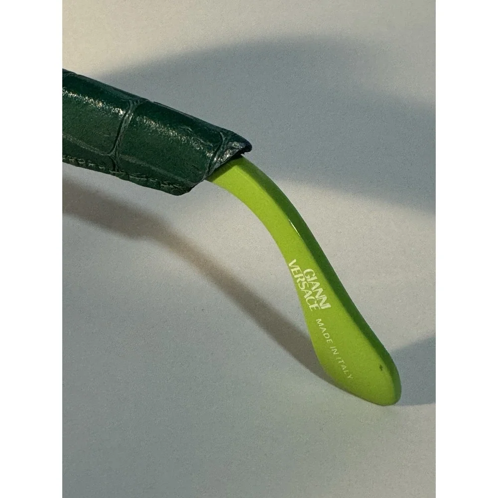 1996 Gianni Versace Sunglasses Mod. 418/P Col 899 Green Leather
